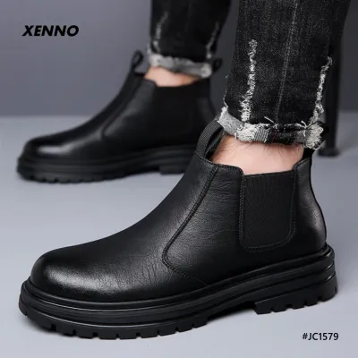 British Style Leather Men’s High-Top Chelsea Boots